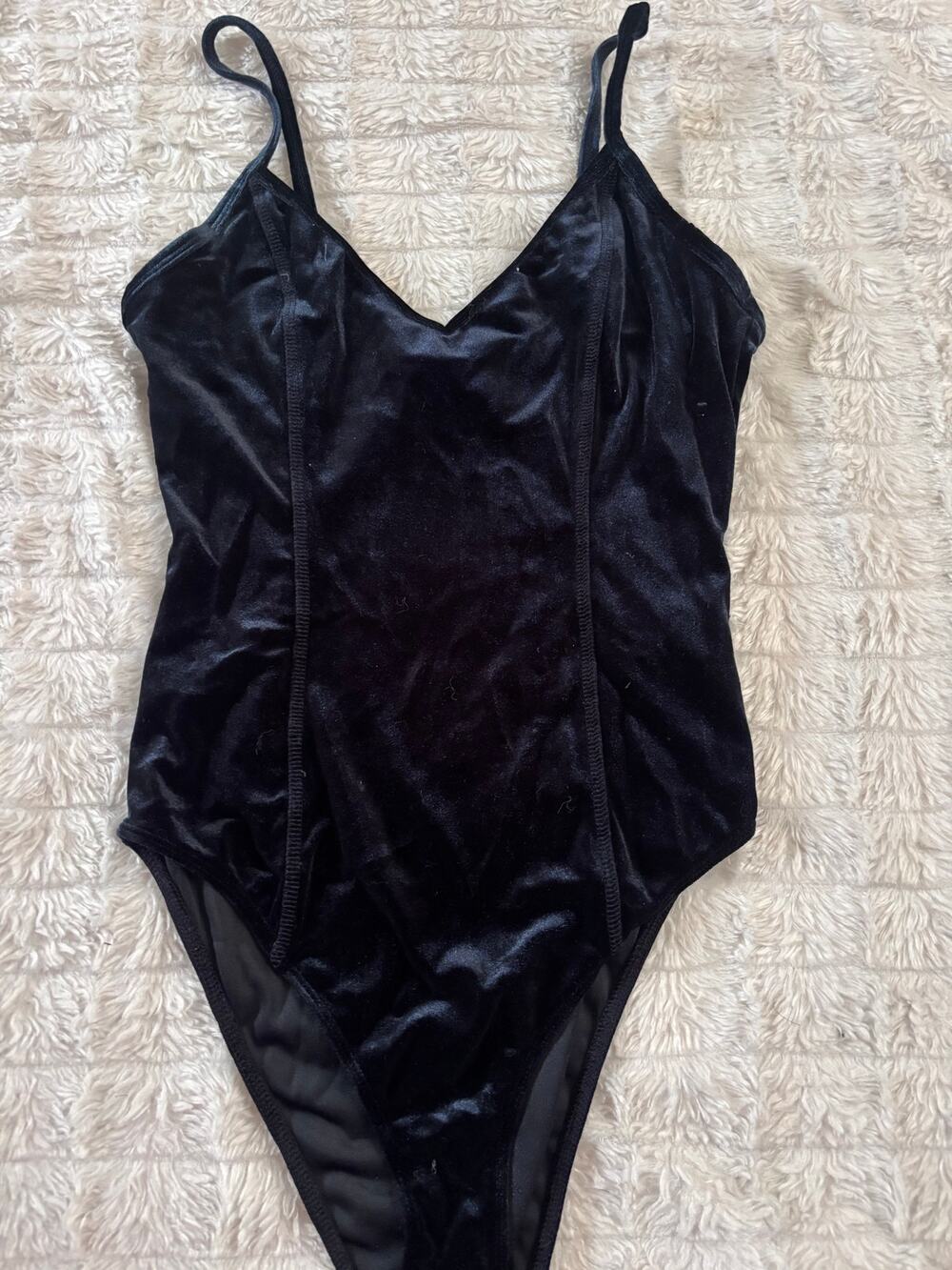 Crushed velvet bodysuit